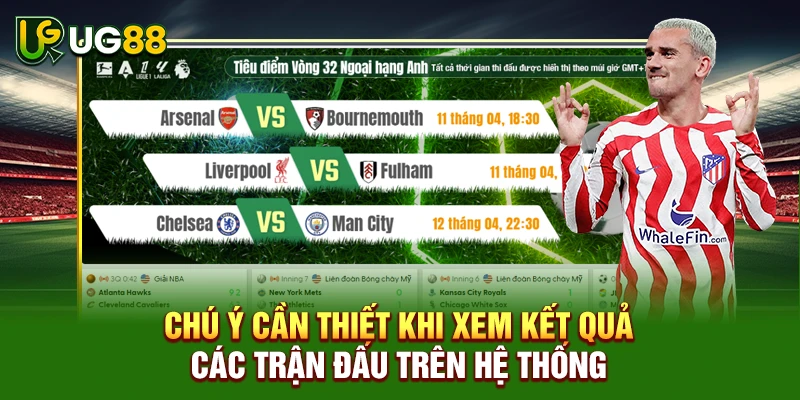 Chú ý cần thiết khi xem kết quả các trận đấu trên hệ thống
